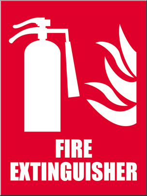 Clip Art: Signs: Fire Extinguisher 1 Color I abcteach.com.