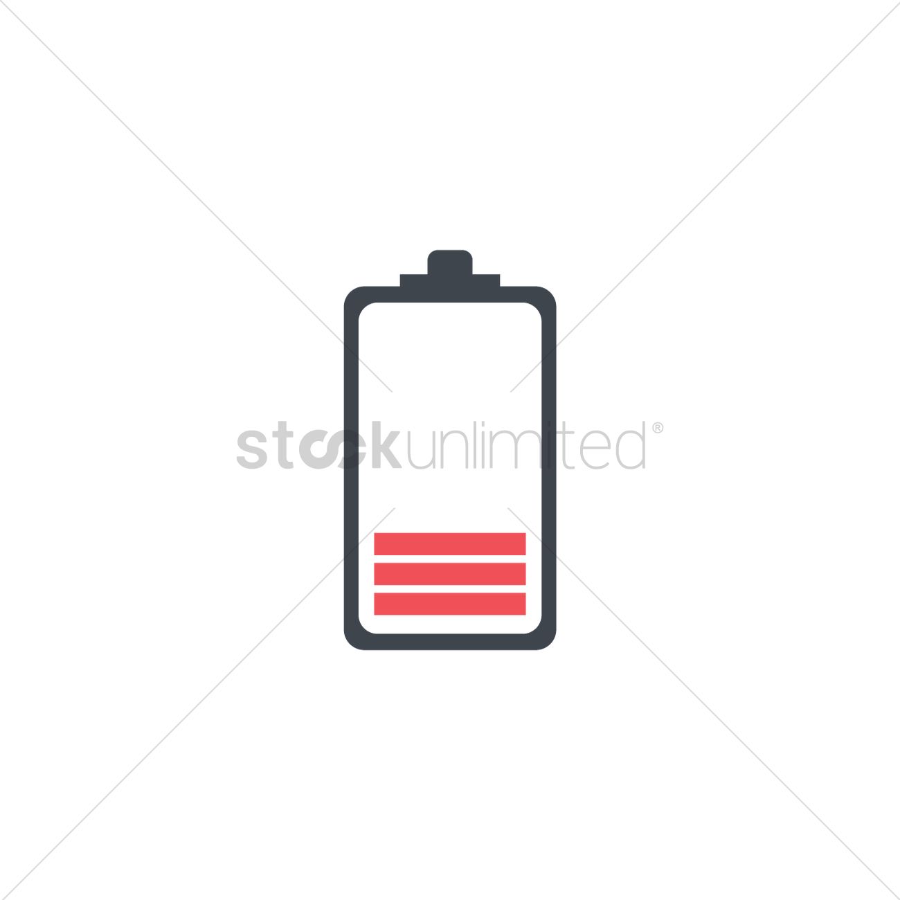 Red battery level indicator icon Vector Image.