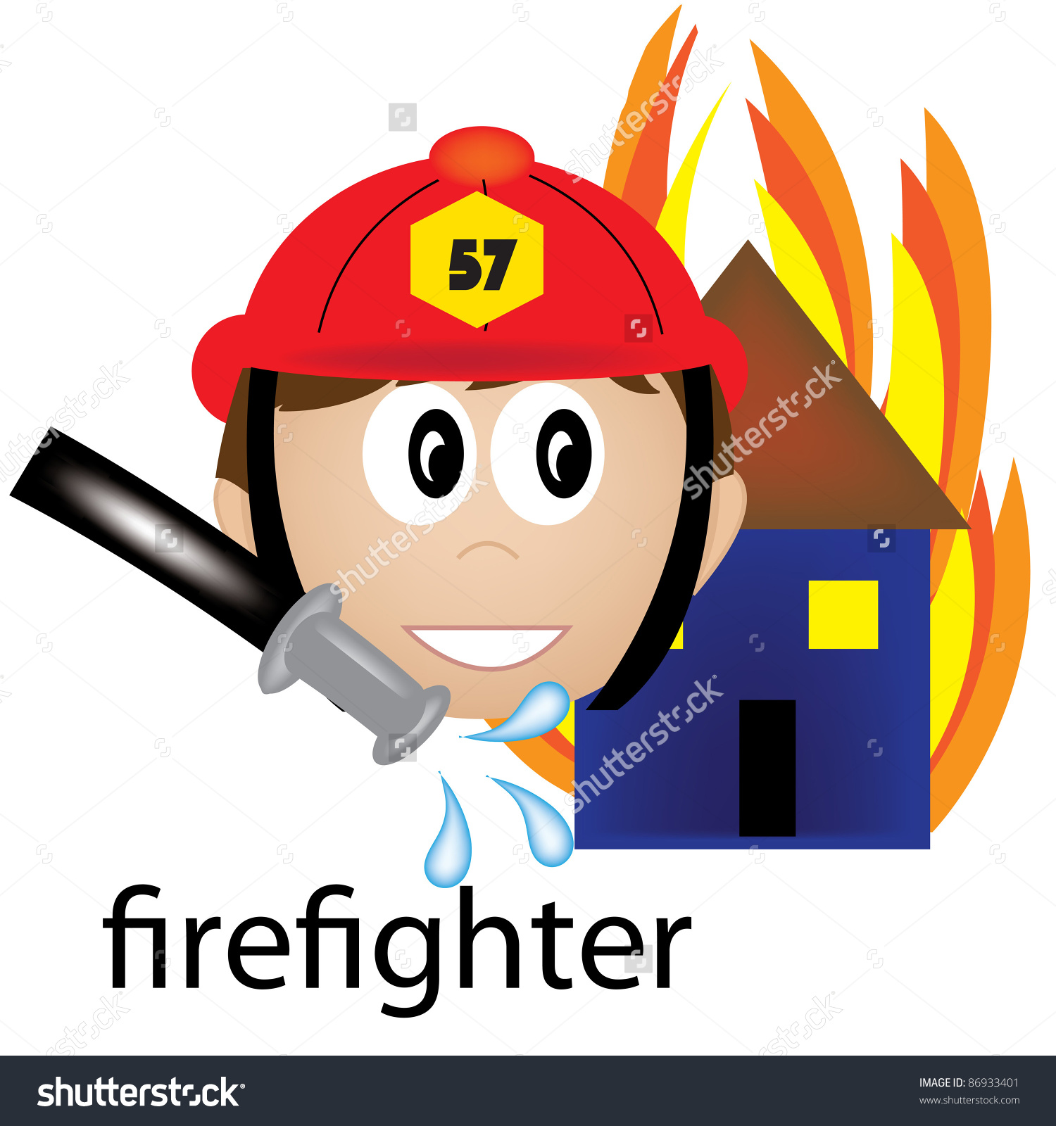 Clip Art Illustration Occupation Icon Firefighter Stock.