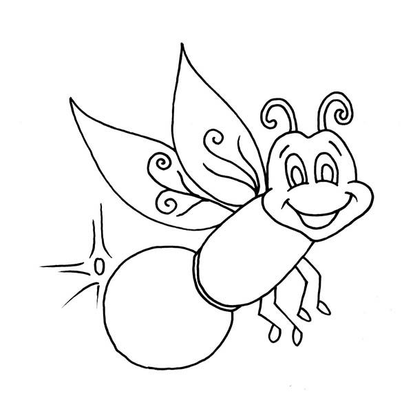 Firefly, : Beautiful Firefly Coloring Page.
