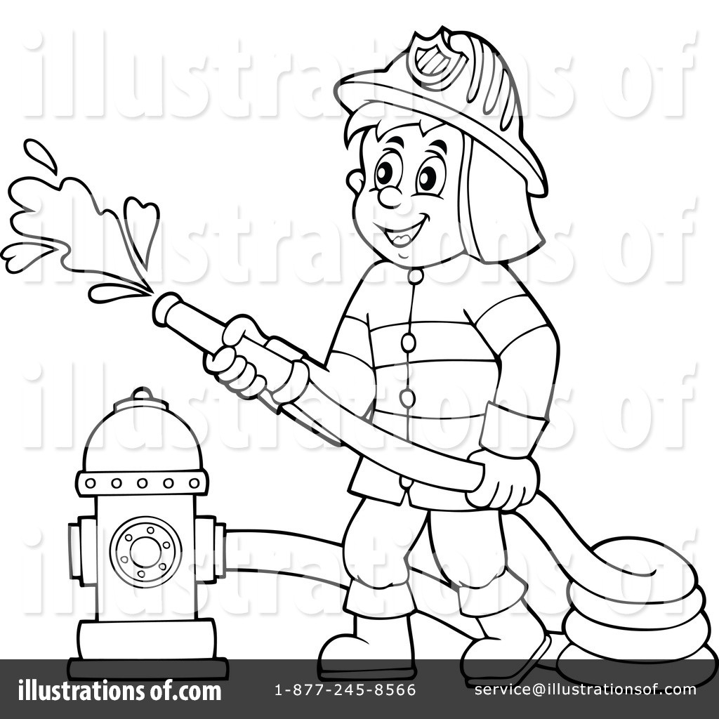 Fireman Clipart Black And White.