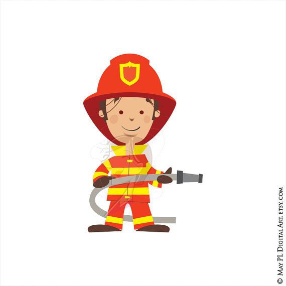 Fireman Birthday Party Clipart.