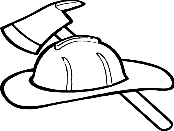 Firefighter Hat Coloring Page.