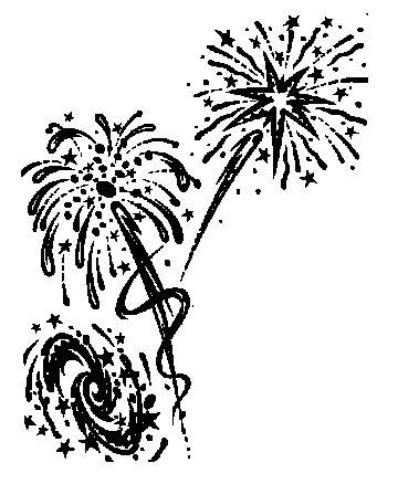 Fireworks Black And White Clipart.