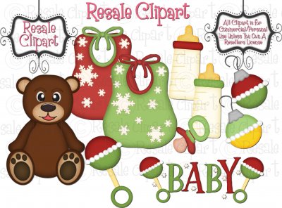 Baby\'s First Christmas Clipart.