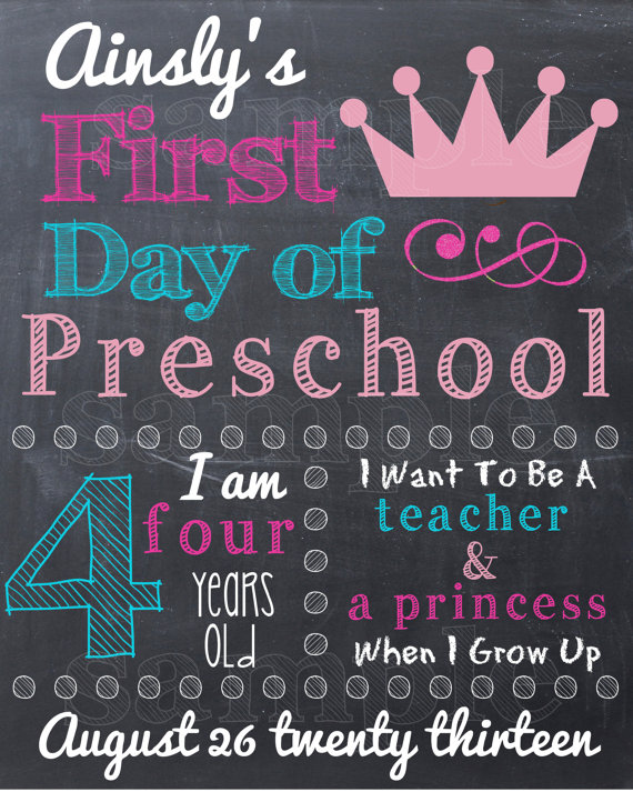 First Day of School Chalkboard Poster.