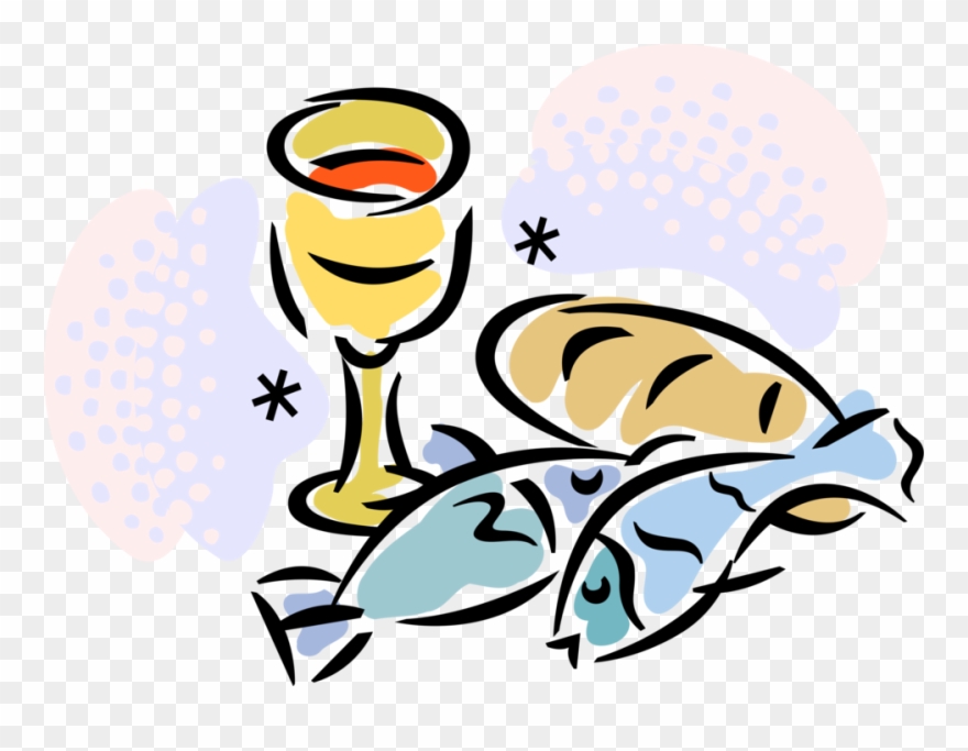 Svg Stock Christian Cup Fish Loaves.
