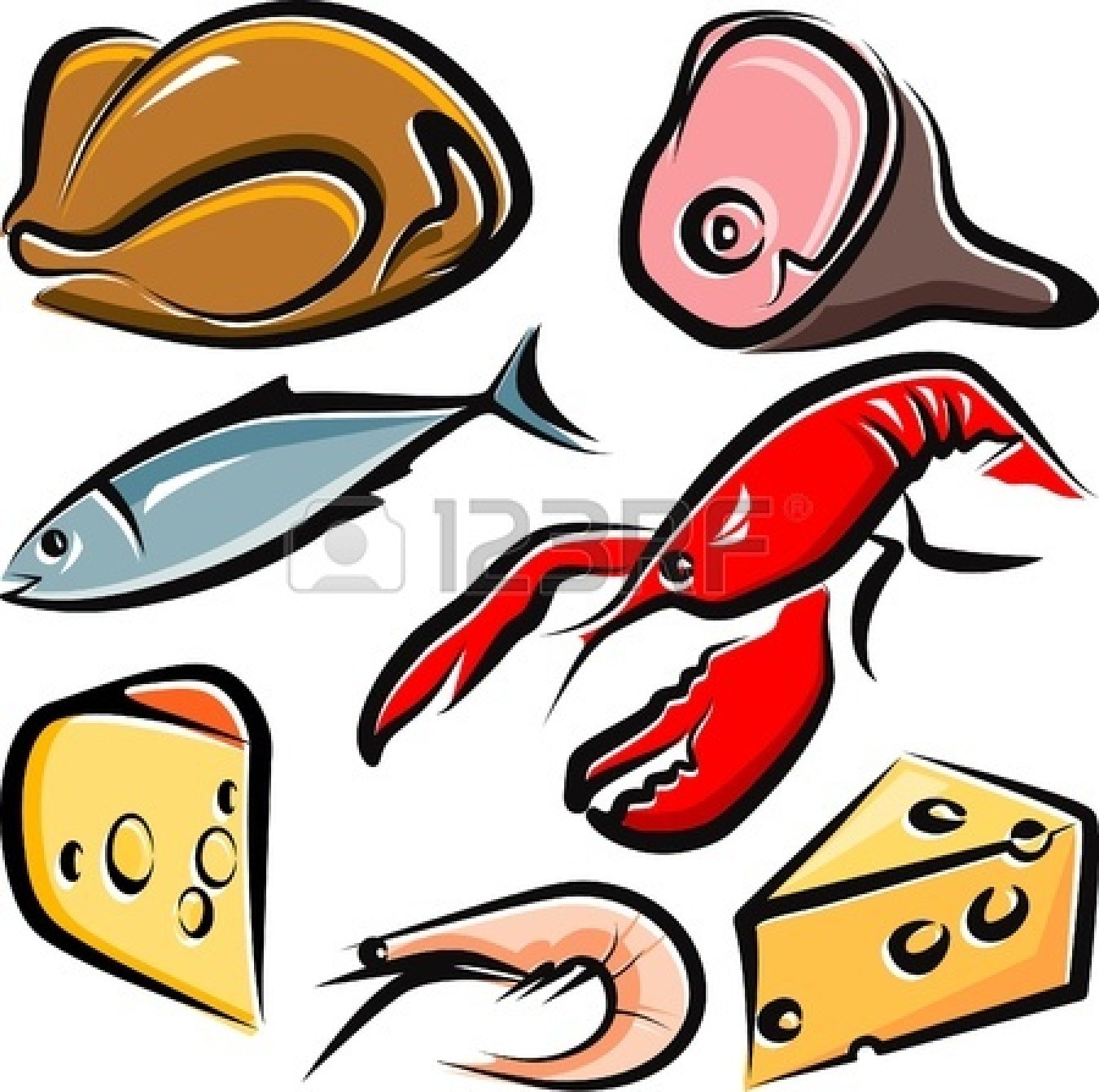 Meat Chicken Fish Clipart#2006579.