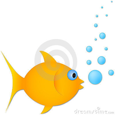 Fish With Bubbles Stock Vector.