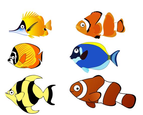 Fish Clip art, Ocean Fish ClipArt, Fish PNG, Cartoon Fish Clip Art, Instant  download Clip Art, 6 Digital fish.
