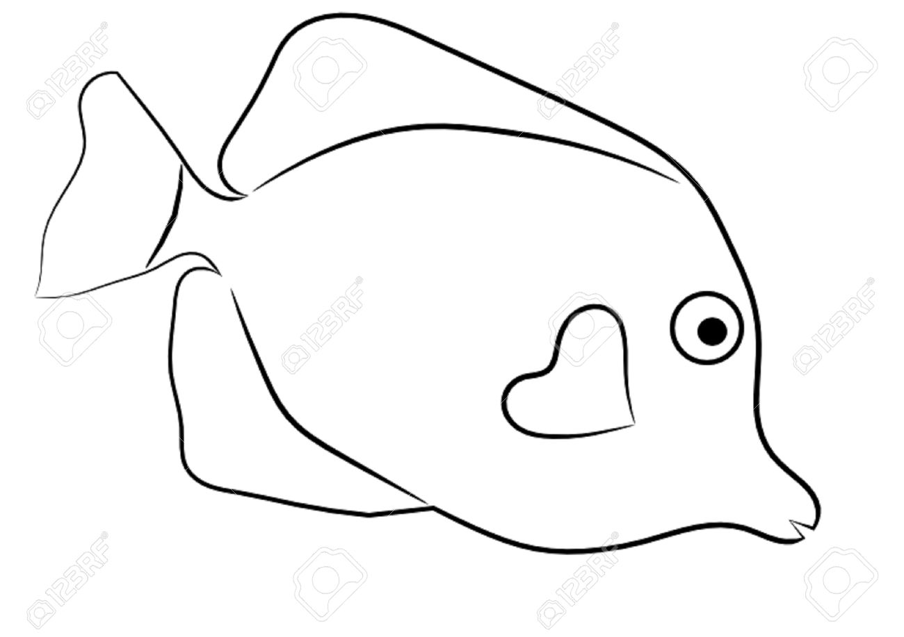 Fish Outline Clipart Black And White.