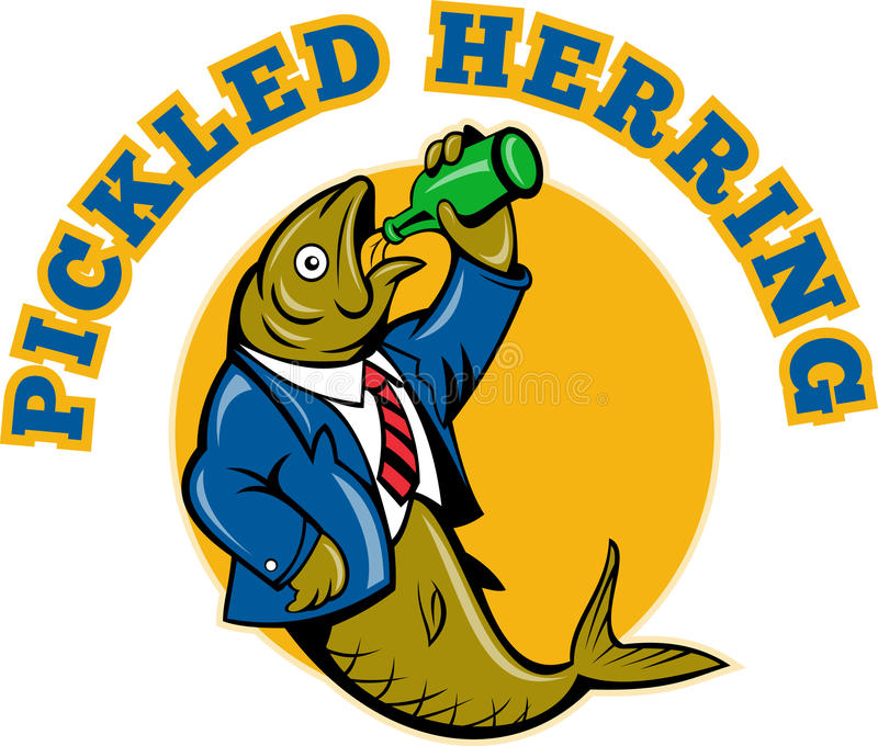 Cartoon Fish Drinking Stock Illustrations.