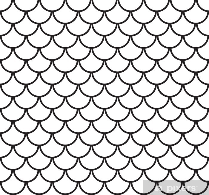 Seamless Fish Scale Pattern Vector Illustration Wall Mural.