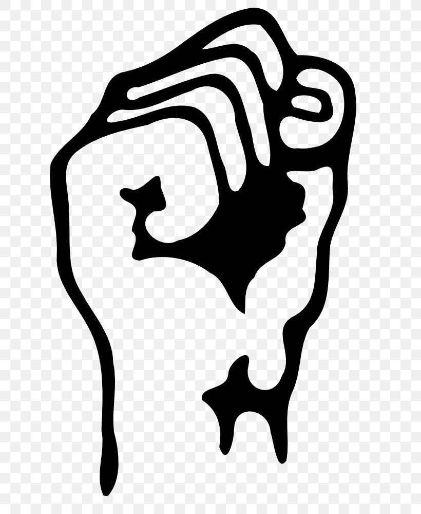 Raised Fist Power Clip Art, PNG, 707x1000px, Fist, Black And.
