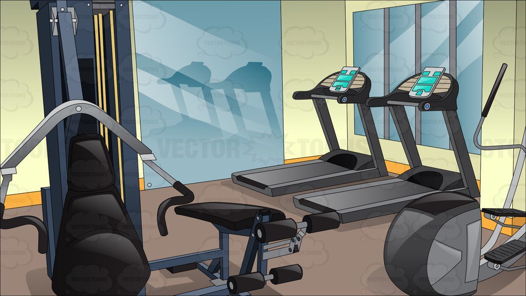 Inside A Small Fitness Center Background.