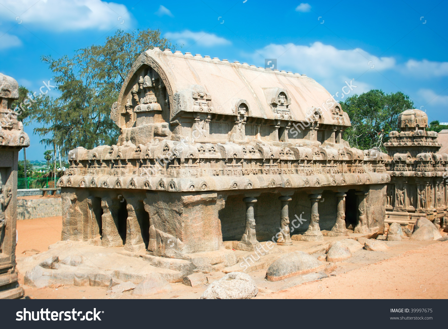 Five Rathas Temple Is A Fine Example Of Pallava Architeture.