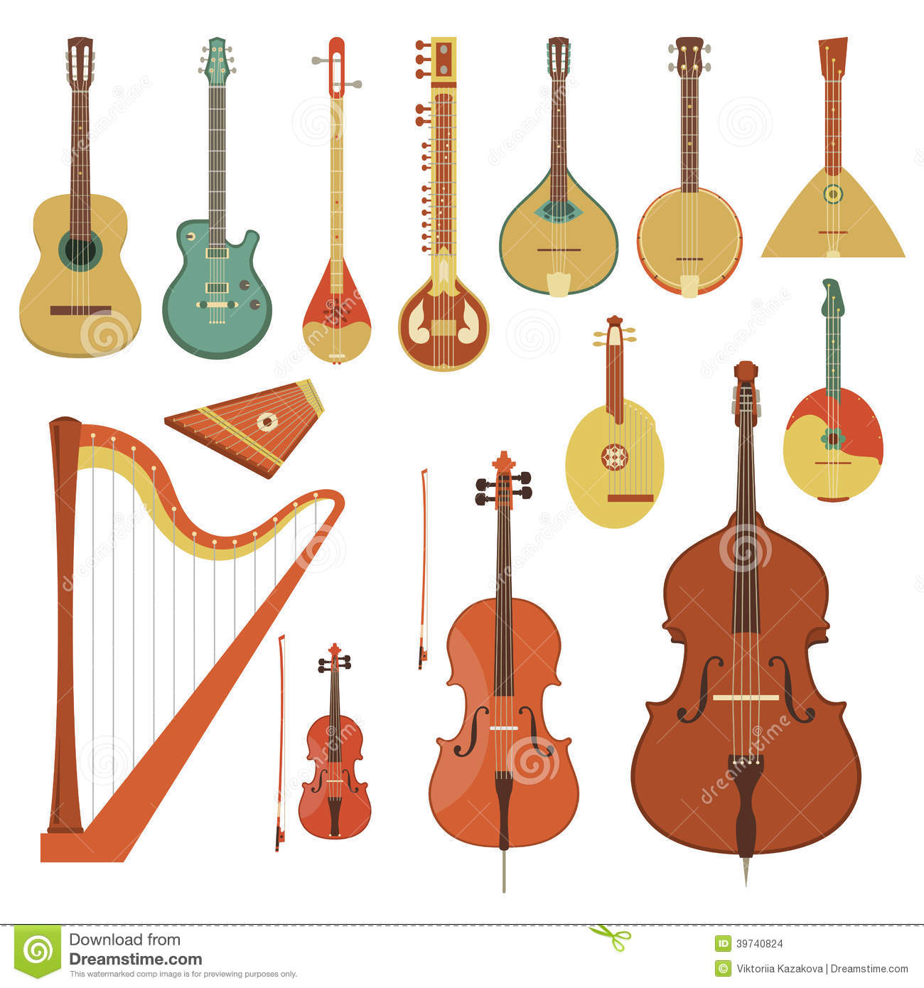 types of stringed instruments folk