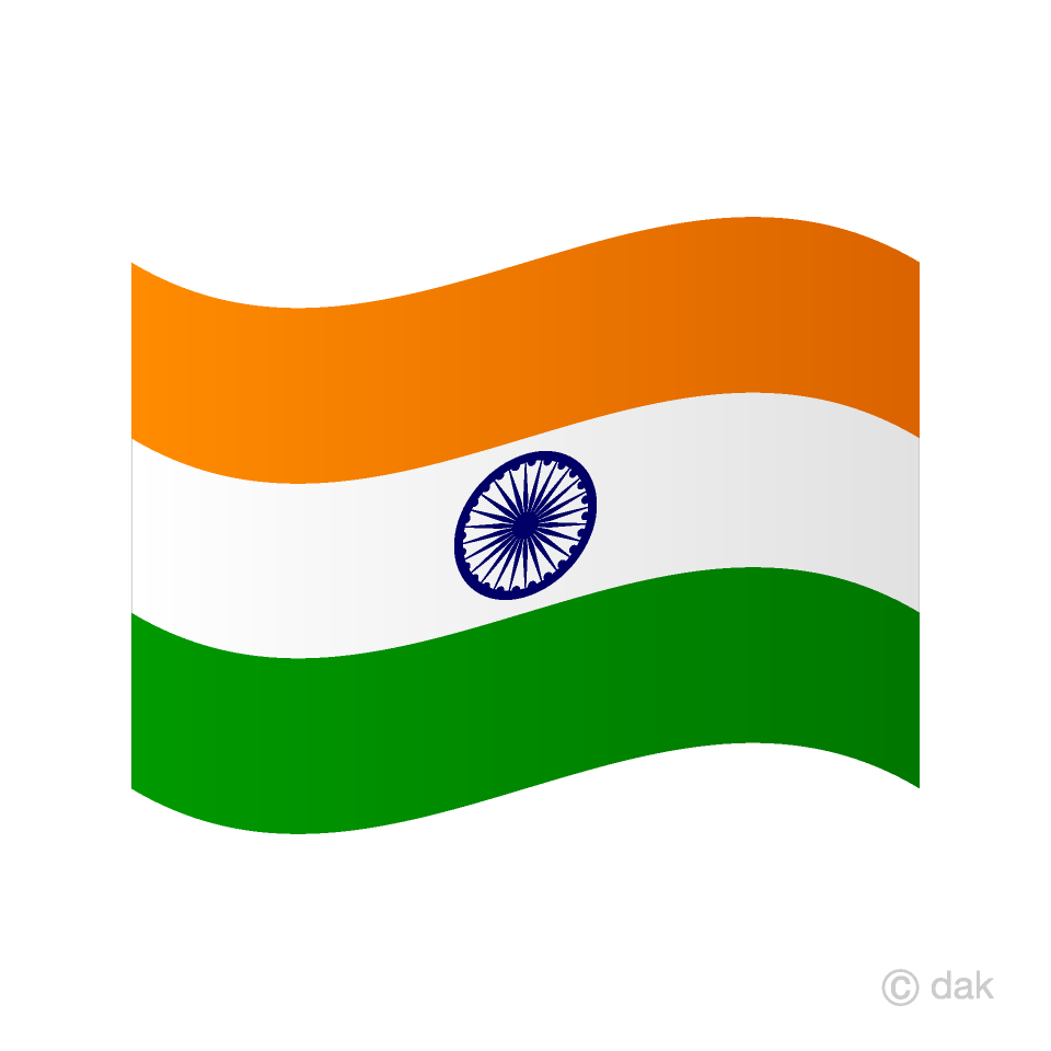 Free Waving India Flag Image｜Illustoon.