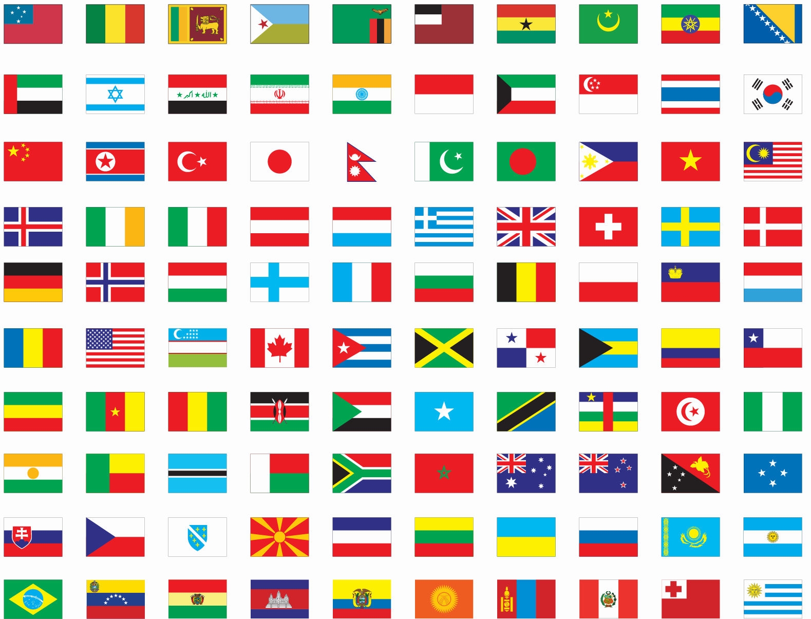 World flags clipart free.