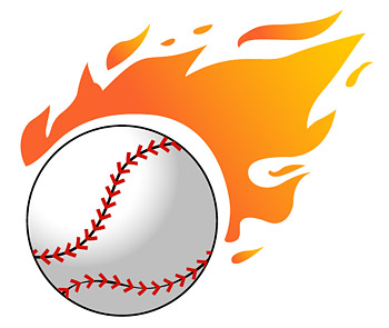 Flaming Baseball Clipart.
