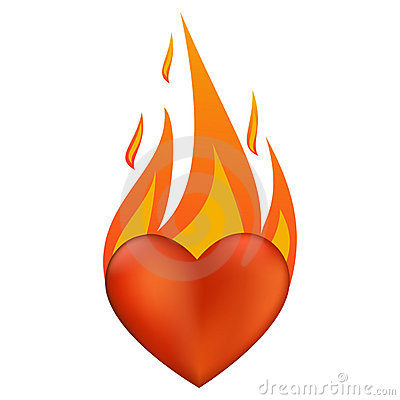 Flaming Heart Clipart.