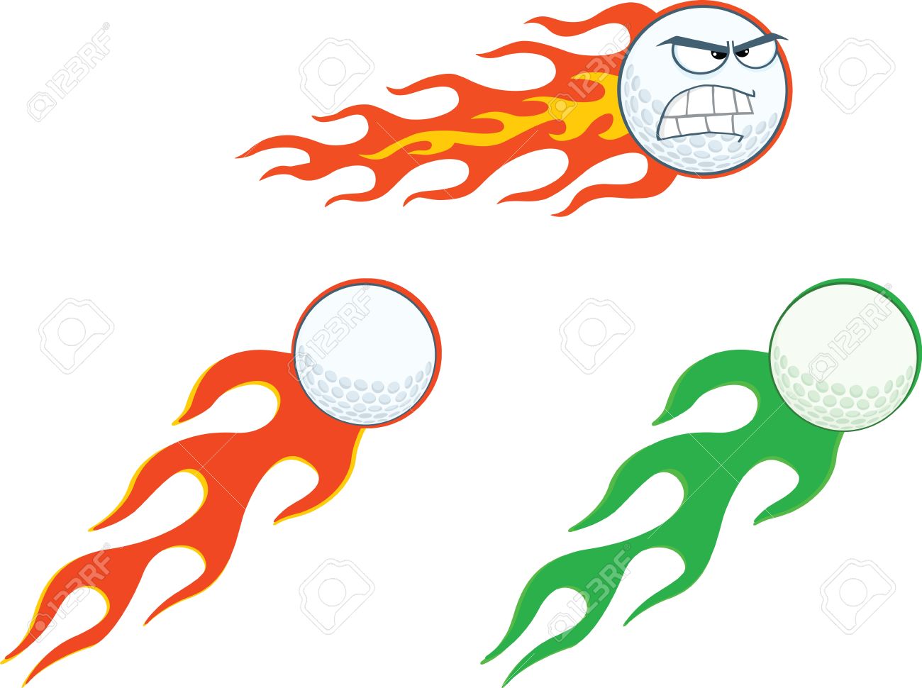Flaming Golf Ball Collection Royalty Free Cliparts, Vectors, And.