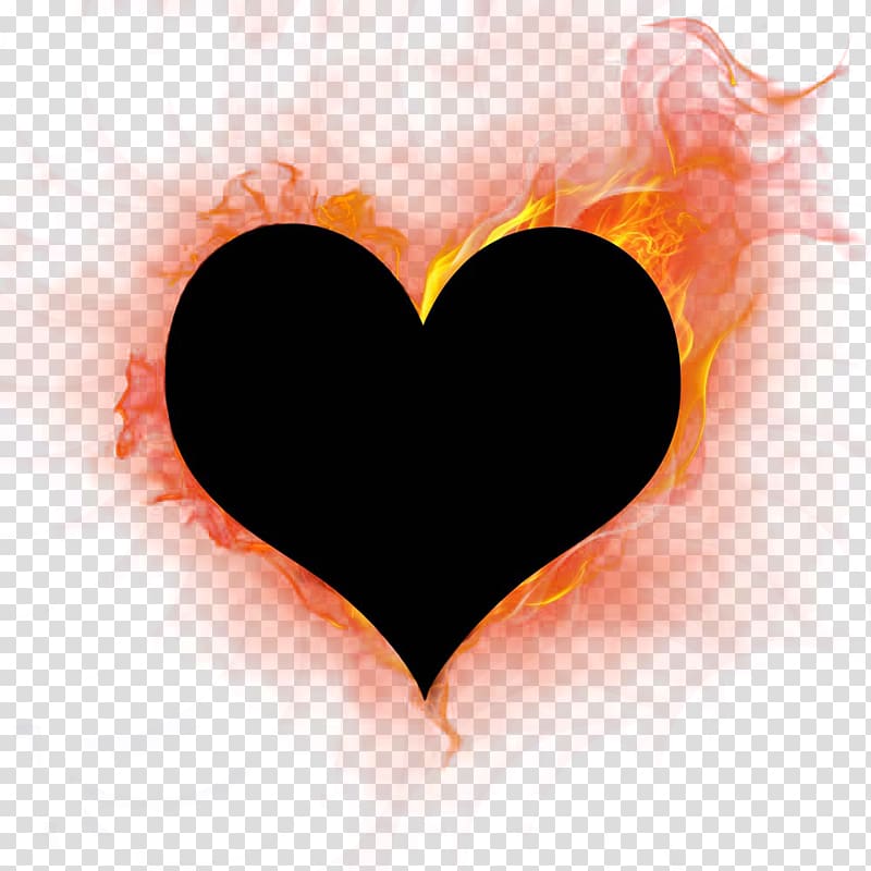 Burning heart transparent background PNG clipart.