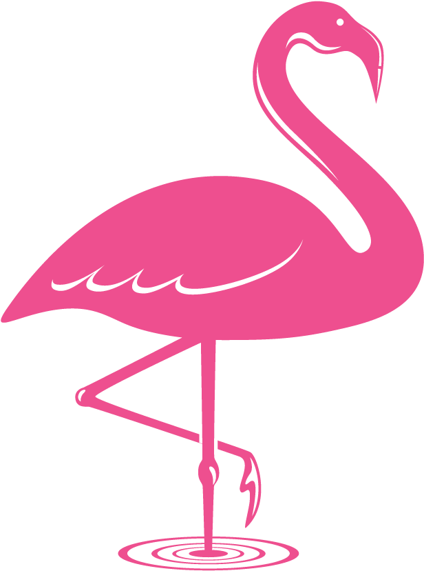 flamingo clipart black and white cartoon