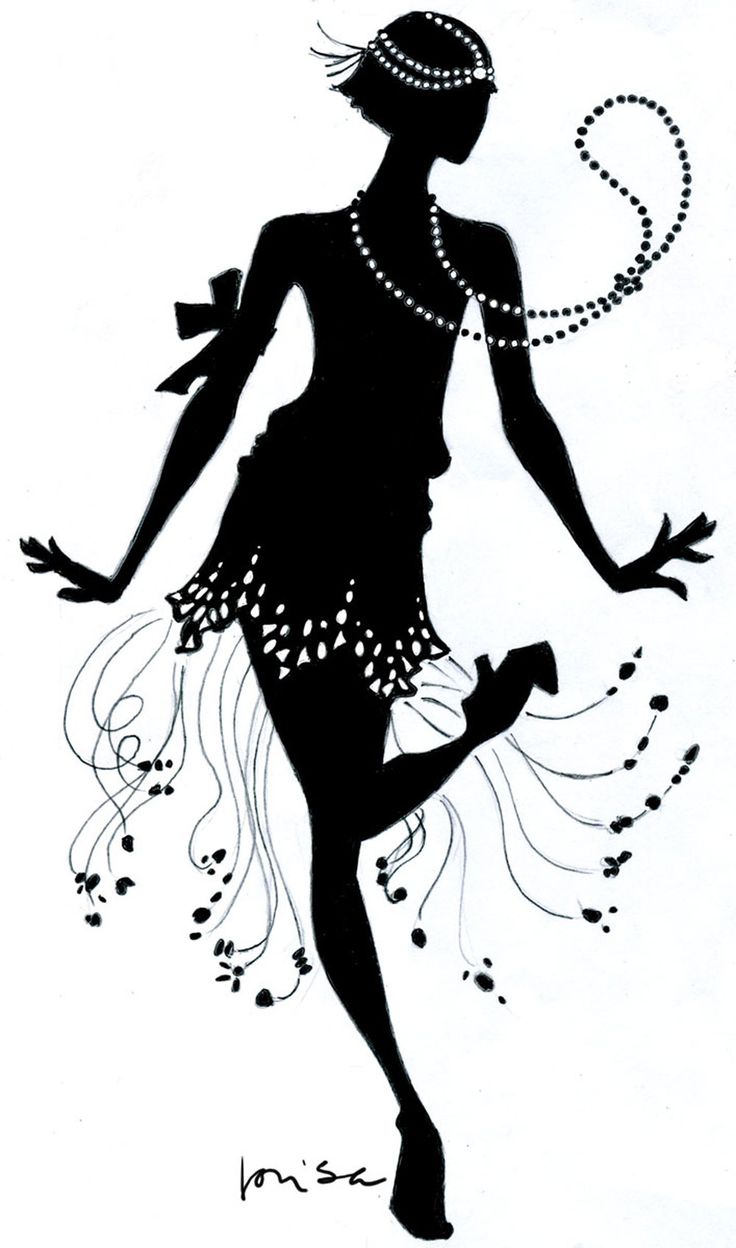 flapper silhouette pattern clipart - Clipground