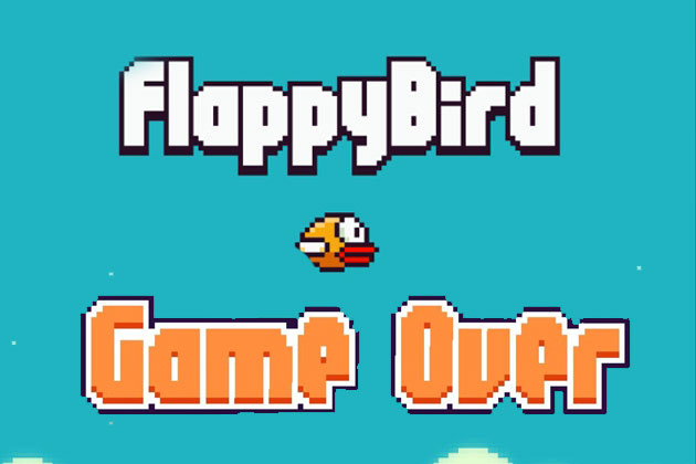 Flappy Bird: Game Over.