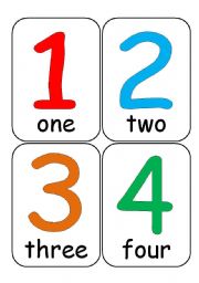 Number flash cards clipart.