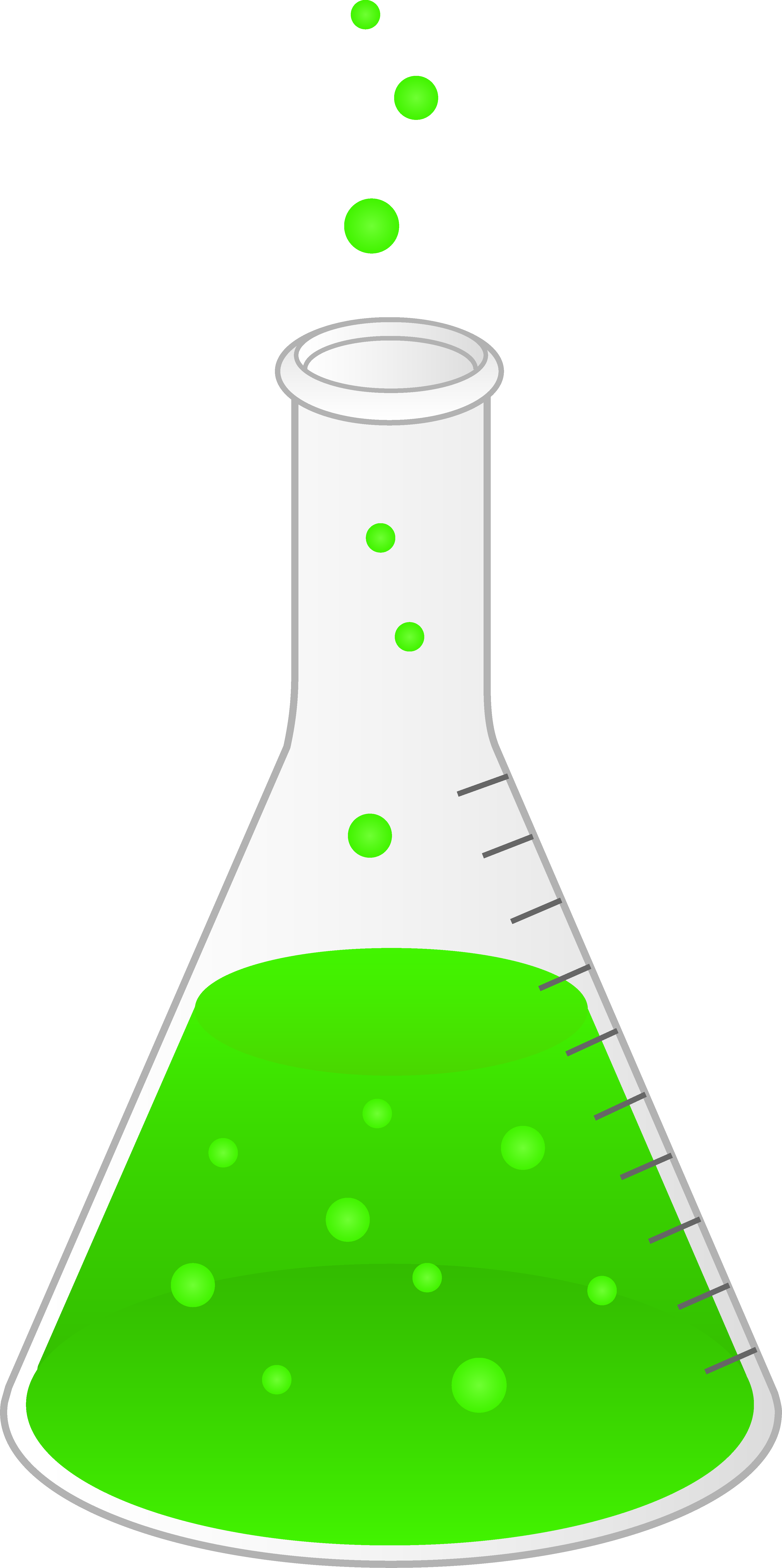 Science Flask With Green Chemical.