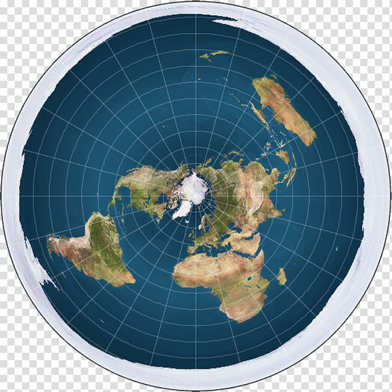 Flat Earth Society Globe World map, earth transparent.