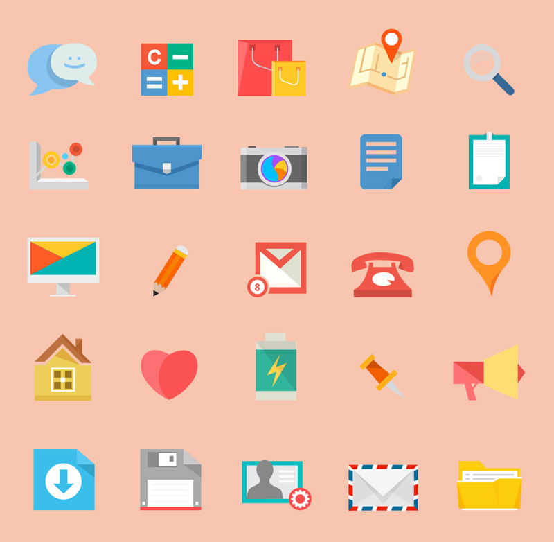 10 awesome free flat icons packs.