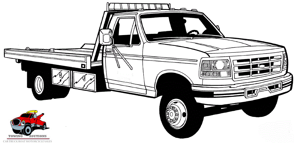 Flatbed tow truck clipart.