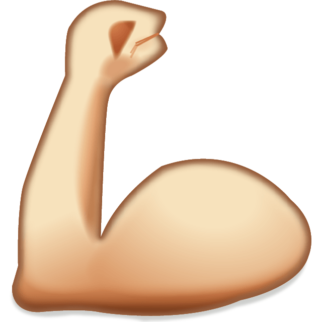 Flexing Muscles Emoji transparent PNG.