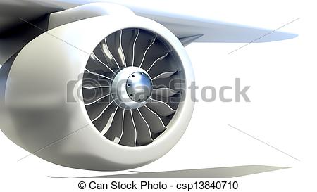 Clipart of Closeup of Airplane Engine csp13840710.