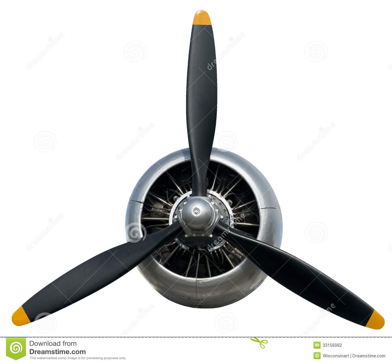 Airplane Propeller Flight Aviation Engine Isolated Stock.