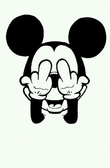 Mickey Mouse middle finger up your flip off.