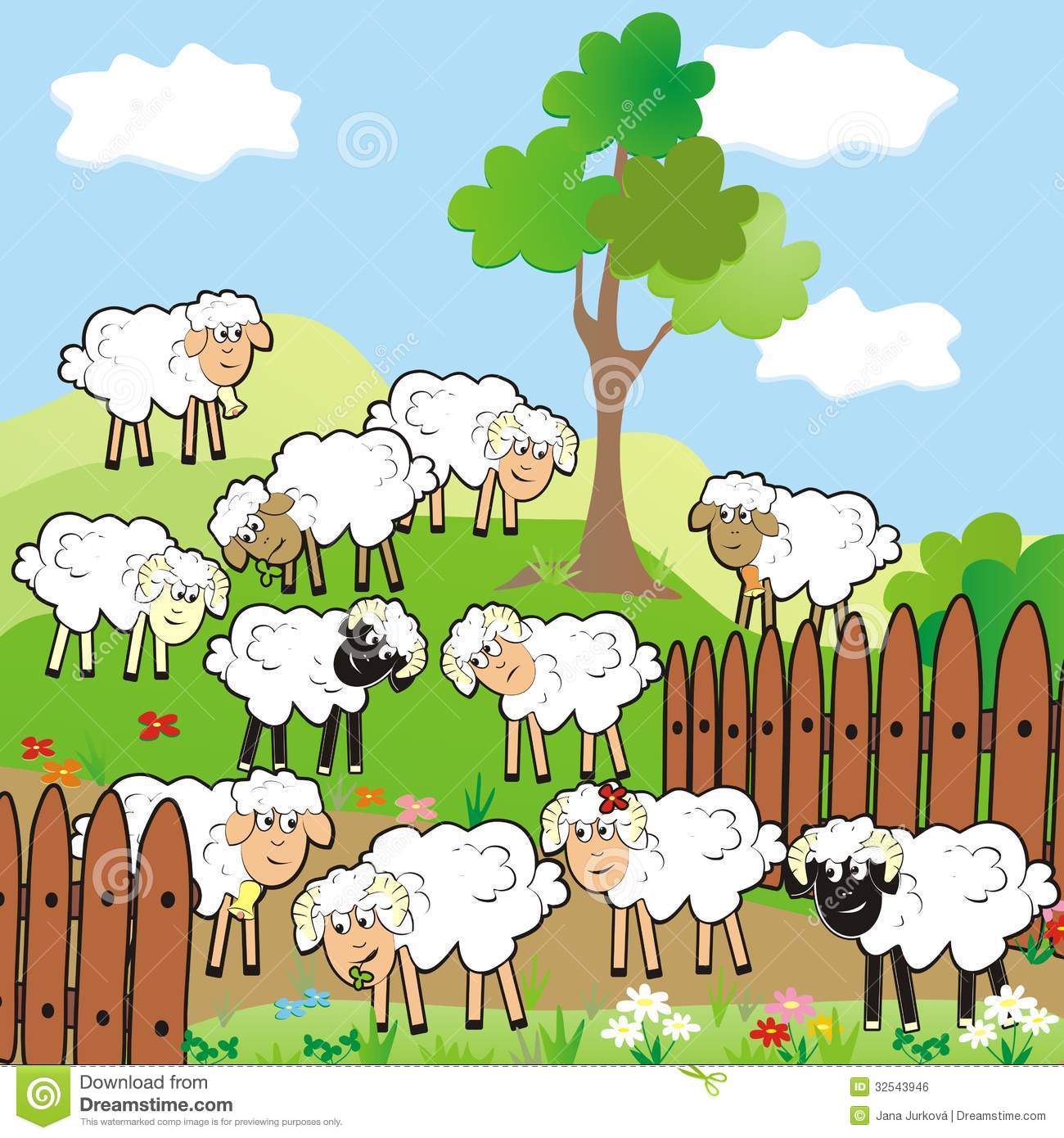 Flock Of Sheep Clipart.