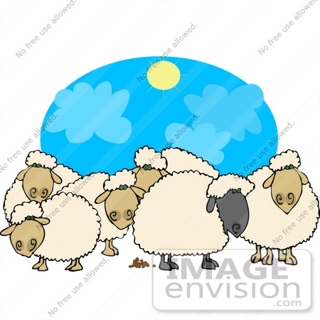 Flock of Sheep Clipart.