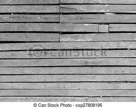 Stock Photographs of Wood slat floor texture black and white.