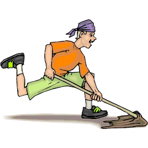 Mopping floors clipart.