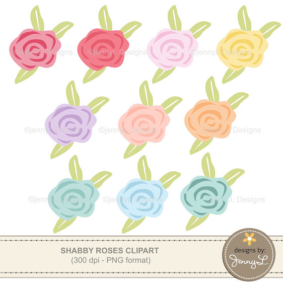 Rose Clipart, Shabby Pastel Color Roses, Flowers, Flora, Flower.
