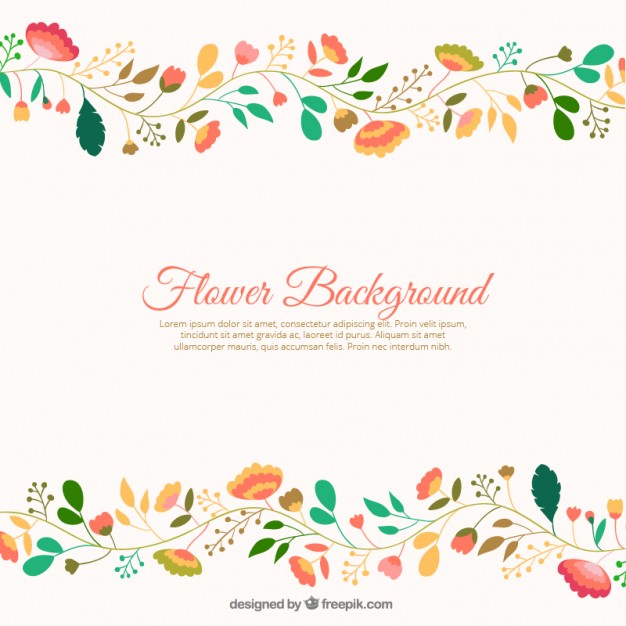 Cute flowers background Vector.