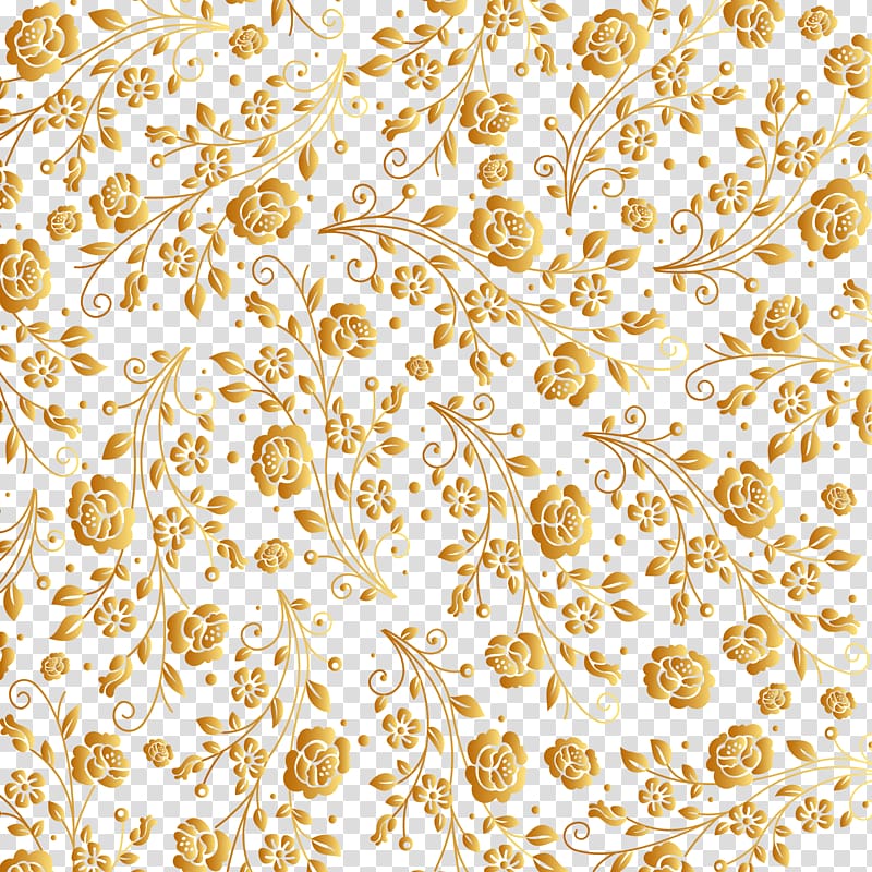 Brown floral template, Motif Pattern, painted gold pattern.