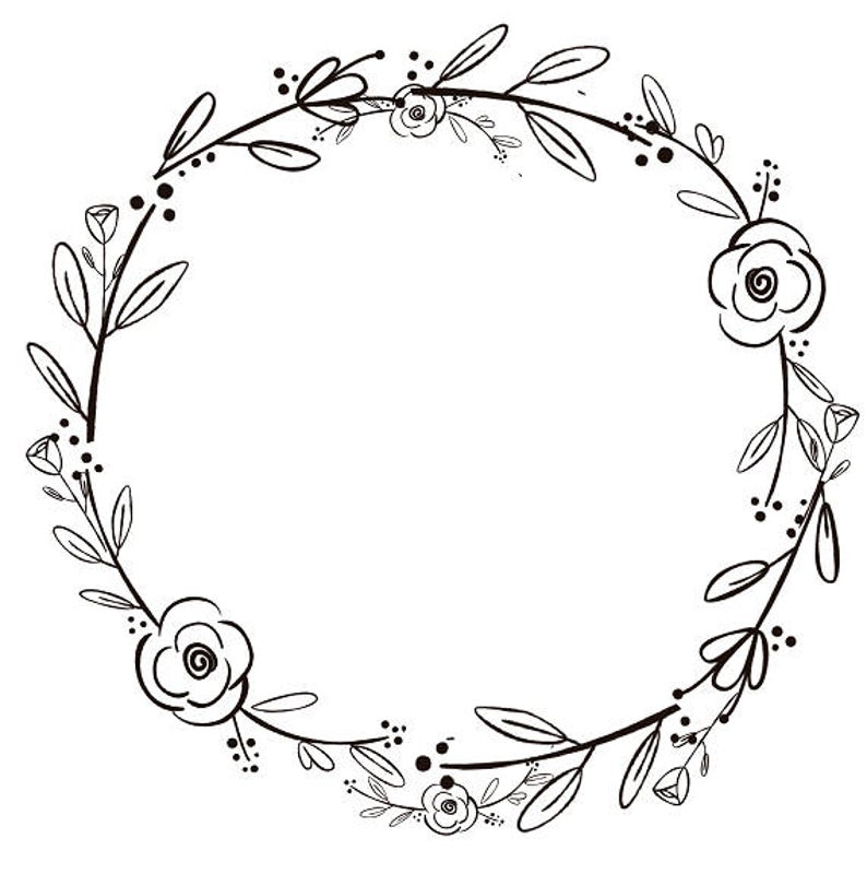 floral wreath clipart black and white 10 free Cliparts | Download ...