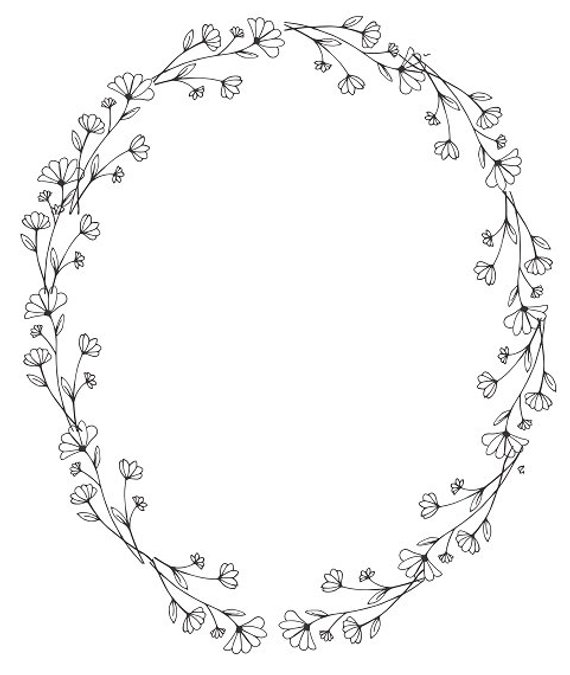 Floral Wreath Clipart Black And White (102+ images in Collection) Page 2.