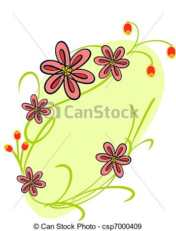 EPS Vectors of decorative background with florets and leaves.