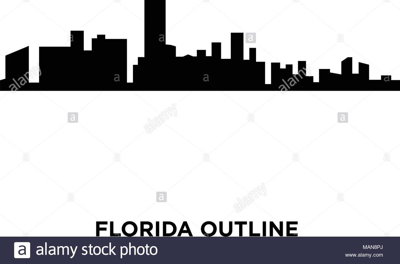 florida silhouette png on white background, vector illustration.